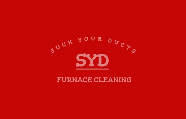 Suck Your Ducts logo red background